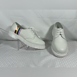 Dr. Martens White Leather Pride unisex Oxford Shoes EU 43